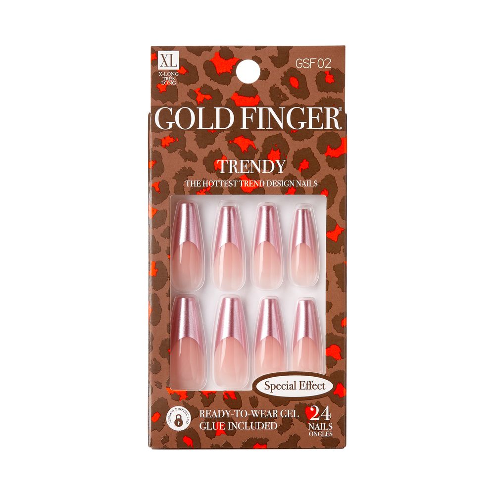 Amazon.com: GoldFinger Press On Nails Full Cover Nails Glue On Nails  Manicure Long Fake Nails with Glue (Something's Burning) : Beauty &  Personal Care